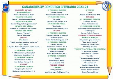 GANADORES/AS CONCURSO LITERARIO 2023/24